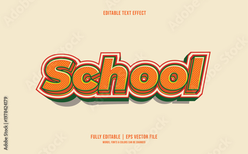 School sign with orange letters.