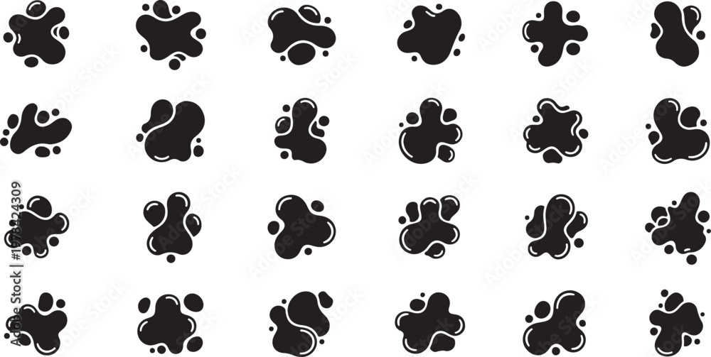 Fototapeta premium Black paw prints on white background seamless pattern design