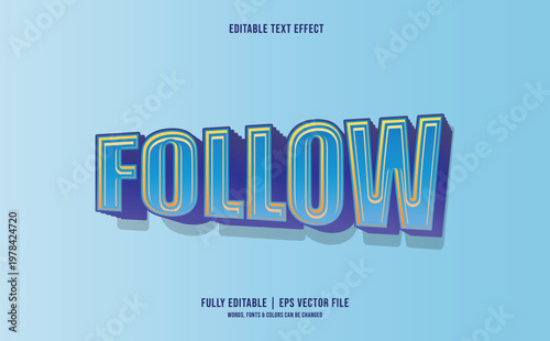 Follow Text Editable Template Design.