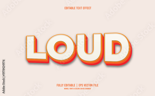 Large White 3D Text Loud Letters.