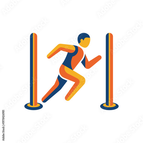 Running Icon representing athletic competition and sports