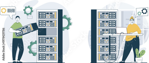 Scientist working in a laboratory with shelves of test tubes and a fume hood