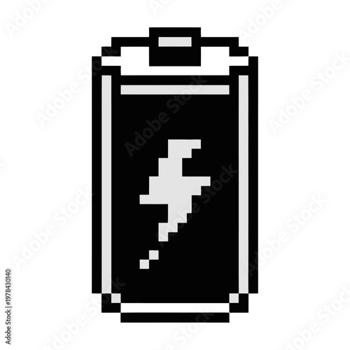 Pixel art vector of a drained battery icon
