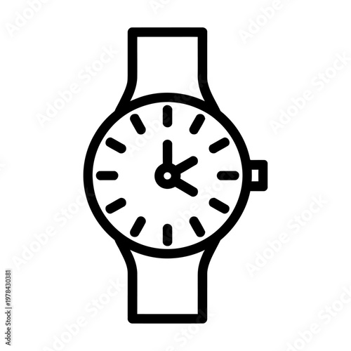 Vector of a classic wristwatch showing the time