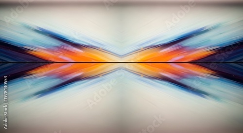 Wallpaper Mural Vibrant symmetrical abstract art with orange blue and purple reflections creating a dynamic pattern Torontodigital.ca