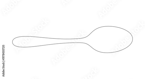 Simple outline of a spoon minimalist design black and white silhouette
