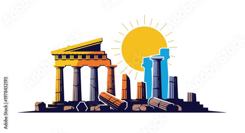 Illustration of ancient Greek architecture.