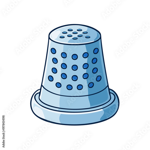 Classic thimble with patterned holes for sewing and tailoring protection