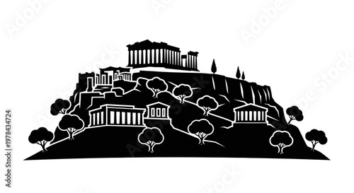 Ancient Greek Acropolis Architecture Structure.