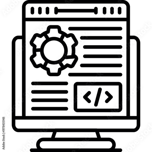 Back End Icon Vector Element