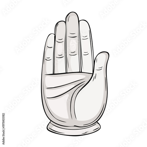 Stylized Hand Gesture Illustration Offering Open Palm and Five Fingers
