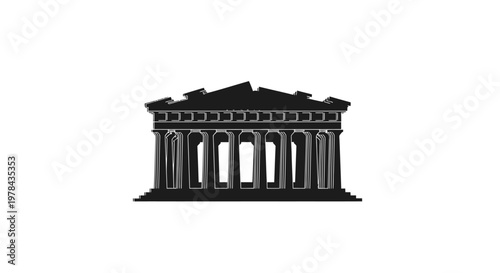 Ancient Greek Temple Architecture Design.