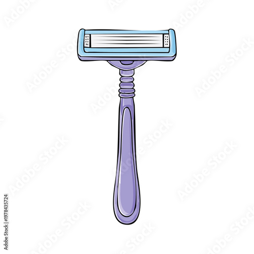 Light Blue and Purple Disposable Razor for Personal Grooming and Shaving