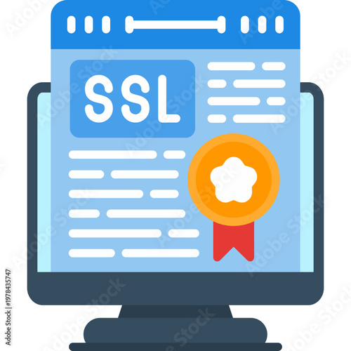 SSL Certificate Icon Vector Element