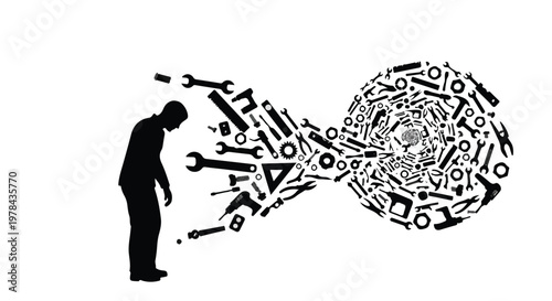 man thinking creative problem solving concept