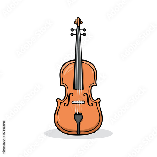 Acoustic wooden violin with strings and bridge a classic string instrument illustration