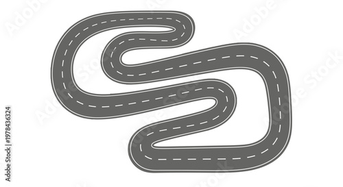 Winding Road Illustration.