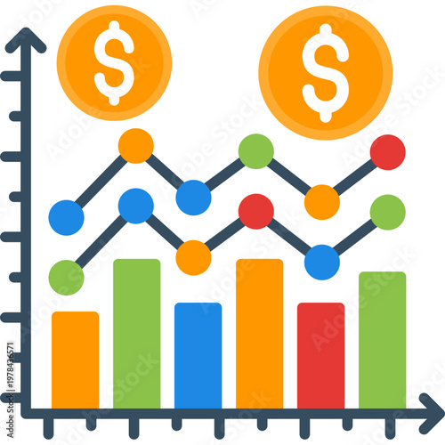 MACD Indicator Icon Vector Element