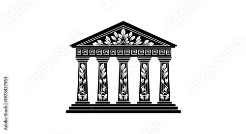 Detailed illustration of classical building facade.