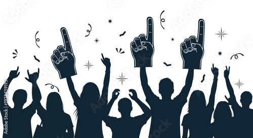 People Celebrating with Raised Hands.