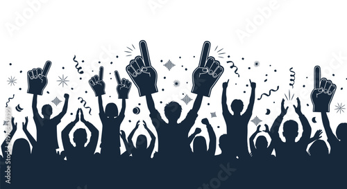 People Celebrating with Raised Hands.