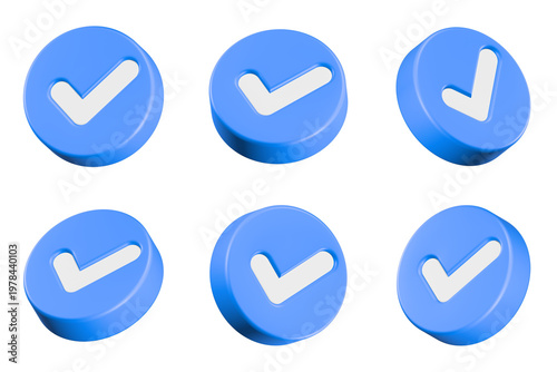 Free Download 3D rendered check mark icon. represent success, approval, confirmation, or a 