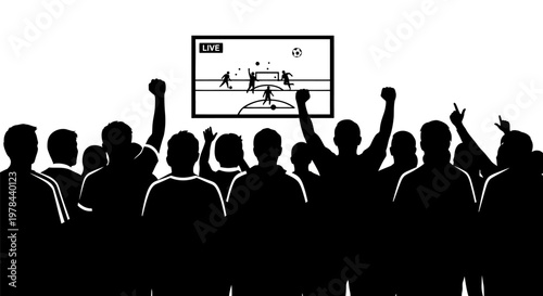 People watching sports on television screen.