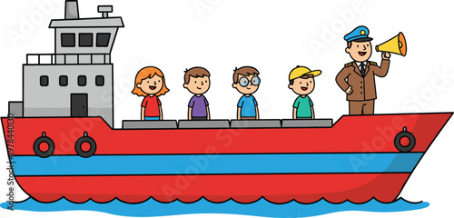 Modern sailboat and yacht set with luxury catamaran racing yacht and wooden deck cruiser