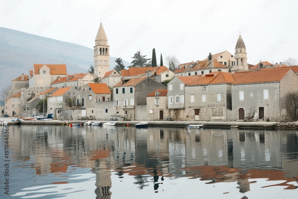 Obraz premium Croatia architecture waterfront cityscape.
