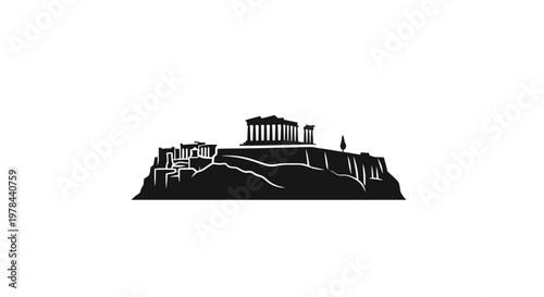 Acropolis of Athens Ancient Ruin Structure.