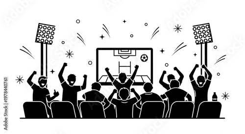 People cheering at sports event.