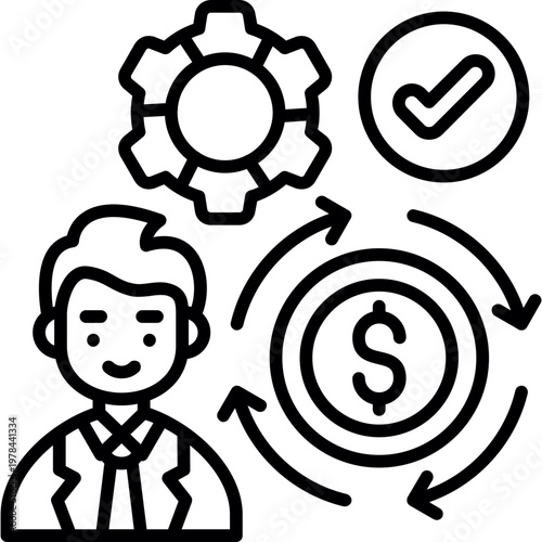 Debt Restructuring Icon Vector Element