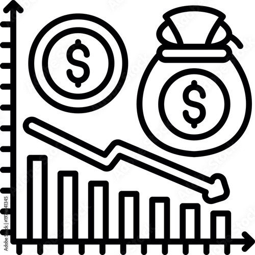 Financial Trouble Icon Vector Element