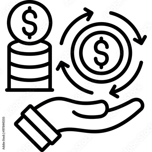 Cash Flow Crisis Icon Vector Element