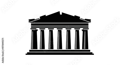 Classic Building Architecture Columns Facade.