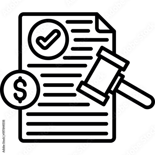 Court Approval Icon Vector Element