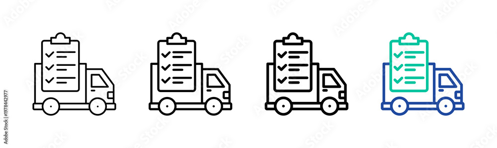 Naklejka premium Logistics Planning Icon Collection Different Style Outline