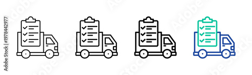 Logistics Planning Icon Collection Different Style Outline
