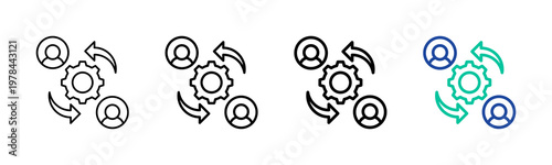 Vendor Management Icon Collection Different Style Outline