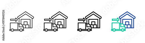 Inbound Logistics Icon Collection Different Style Outline