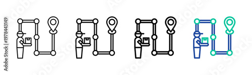 Last Mile Delivery Icon Collection Different Style Outline