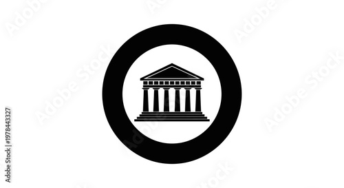 Bank Building Logo Icon Design.