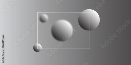 Glass transparent frame Glossy square glass with reflections blur circle effect on transparent surface.