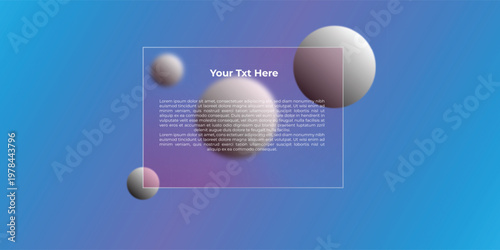 Photos Glass transparent circle and square frame Glossy square glass with reflections d