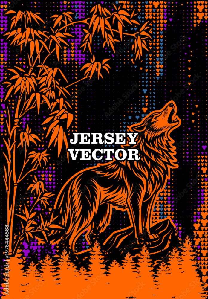 Fototapeta premium wolf vector sublimation desig...