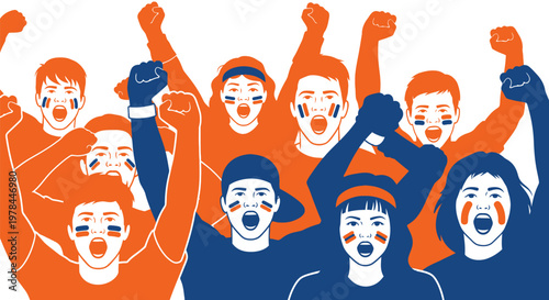 Group of people cheering and celebrating.