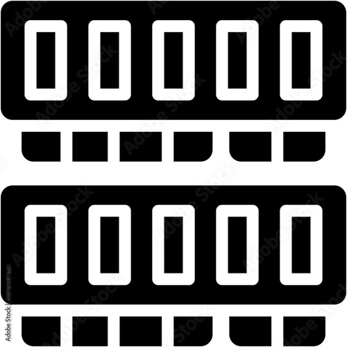 ram glyph icon. Strong and solid vector icon for websites, mobile interfaces, presentations, and visual branding. High quality and easy to edit.