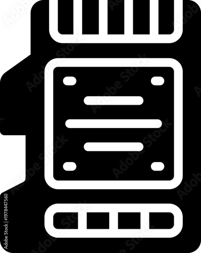 memory card glyph icon. Strong and solid vector icon for websites, mobile interfaces, presentations, and visual branding. High quality and easy to edit.