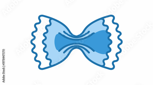 Wine Glass Celebration Vector Icon, Red Wine Bow Sparkles Festive Drink Illustration, Farfalle Pasta Food Vector Symbol Italian Cuisine Decorative Art Design Collection