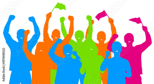 Group of people celebrating together outdoors.